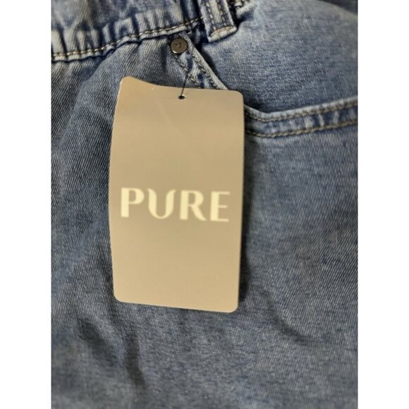 Pure By Ulla Popken Shorts Women’s Size 14 Blue Burmuda New - Picture 3 of 14